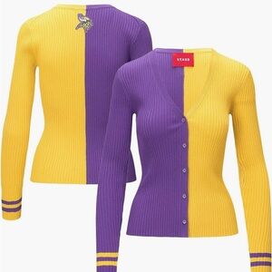 The STAUD Purple/Gold Minnesota Vikings Cargo Sweater size XL